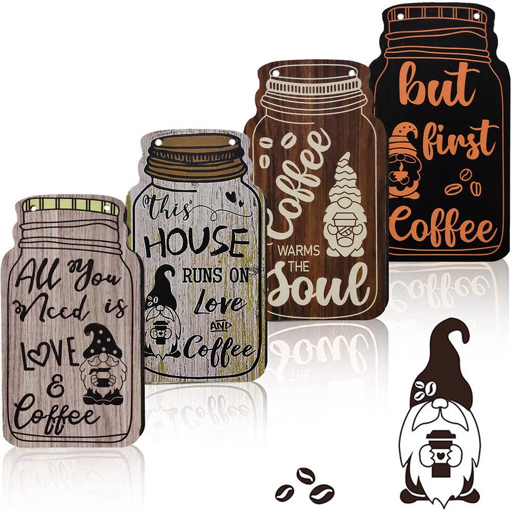 In-Stock Retro American Country Wooden Coffee Bar Hanging Sign