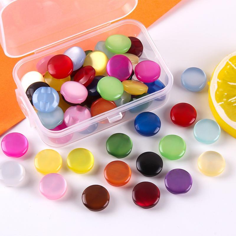 100pcs Round Buttons Crafts Sewing DIY Manual Sweater Coat Button DIY Handmade Ornament Buttons