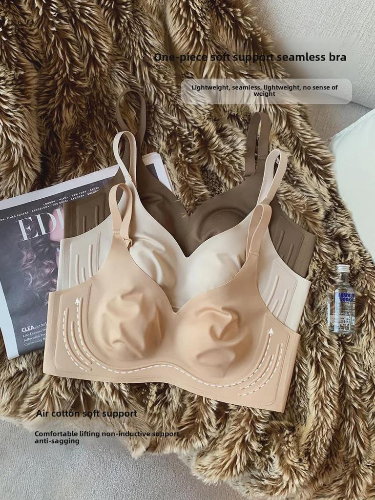Japanese Ultra-Thin Seamless Rabbit Ear Bra for Women: Breathable, Wire-Free, Supports Large Busts