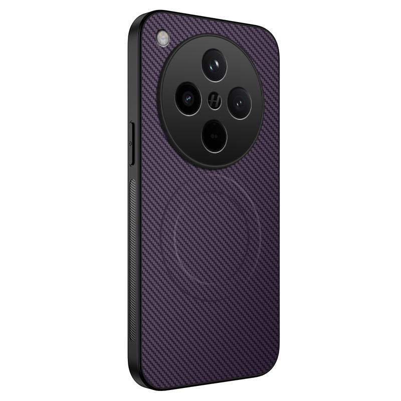 For Oppo Find X8 5G Case Compatible with MagSafe WANLONFENG TQ Series Carbon Fiber Texture PC TPU Phone Cover