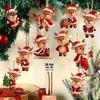 Lightweight Wooden Animal Ornaments Christmas Elk Ornaments, 2D Flat Cute Reindeer Hanging Decoration, Cartoon Holiday for Home Deer Pendants with Hat
