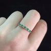 Кольца из натурального нефрита и халцедона зеленого цвета для женщин, свежее круглое однорядное кольцо, изысканное модное вечернее ювелирное украшение