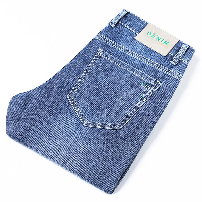 Spring and Autumn Men's Jeans Straight Slim Elastic Hundred Trend of Casual Men's Long Trousers