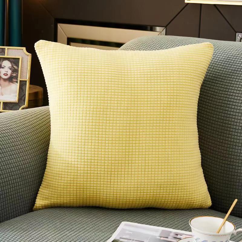 Solid Color Living Room Waffle Honeycomb Square Pillow Cushion Cover Cushion Cover Simple Sofa Pillow Cushion Cushion Cover