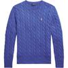Polo Logo Solid Color Crew Neck Long Sleeve Knit Sweater Men Sweater Blue 710775885-514