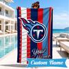 Custom Name Titans Crest Personalized Microfiber Beach Towel, Quick-Dry, Ideal for Summer Travel, Beach Essential, Swimming