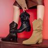 Ретро ботфорты до середины икры с острым носком, новые ботфорты, стройнящие, ботинки Dui Dui, женская обувь на толстом каблуке