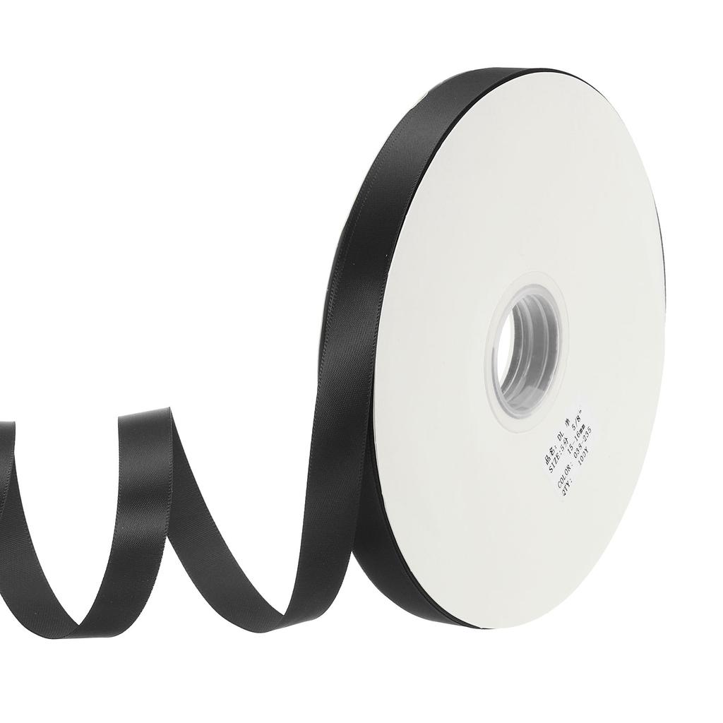 Полиэстеровая атласная лента односторонняя репсовая лента однотонная тканевая лента для рукоделия свадебной вечеринки подарочной упаковки 5/8"x100 ярдов