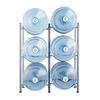 3 Tiers Water Jug Holder Double Row Water Bottle Rack for 6 Bottles Silver