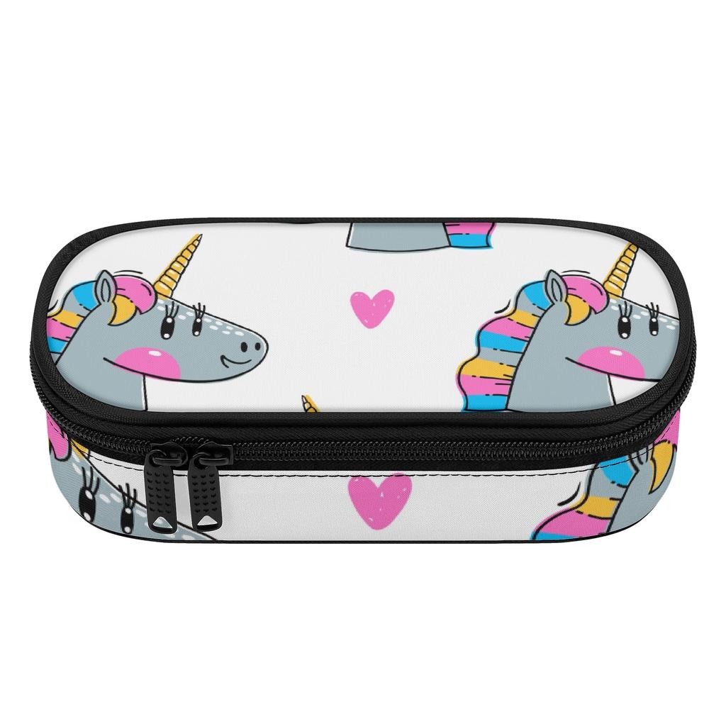 Pencil Case 300D Polyester Large Capacity Easy Open Zipper with Mesh Pocket Removable Divider and Pen Slots for Student Stationery