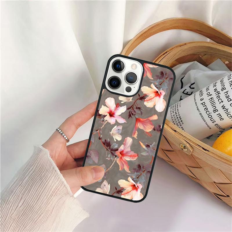 Чехол для телефона с тропическими цветами для iPhone 17 Air 16 15 14 11 12 13 Pro MAX Plus coque Чехол-оболочка