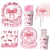 Bows, Birthday Decorations, Party Supplies, Theme Arrangement, Disposable Banners, Flags, Dinner Plates, Paper Cups, Paper Towels