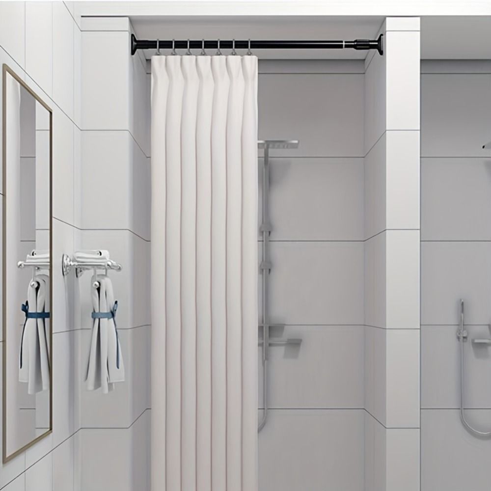 Телескопическая штанга для одежды из нержавеющей стали, вешалка для одежды без ударов, шкаф для одежды