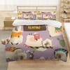 Мультяшный пододеяльник Альпака размера Кинг/Квин, милый комплект постельного белья с домашними животными для детей, модный дикий мир, 2/3 предмета, полиэстеровый пододеяльник