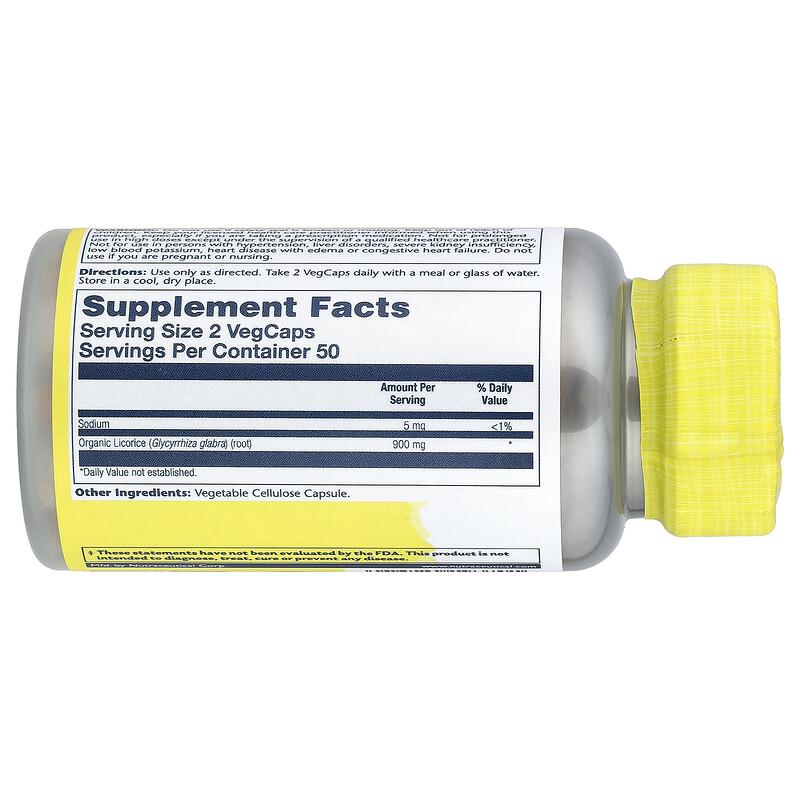 Licorice, 100 VegCaps (450 mg per Capsule)
