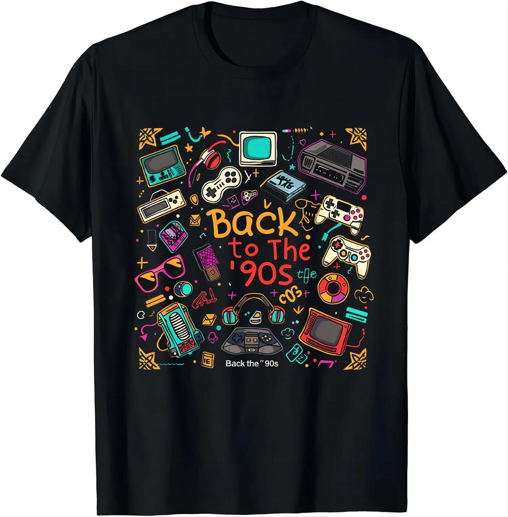 WoKids Vintage Retro Back To 90's Graphic Design T-Shirt Camisas Streetwear Graphic T Shirts Ropa Hombre