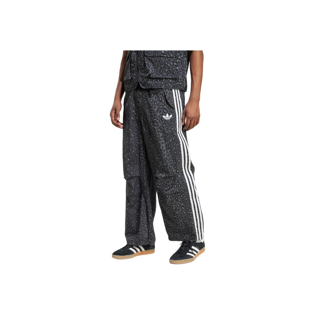 Adidas Originals Parachute SS25 Leo Tracksuit Bottoms Retro Leopard Print Loose Sports Pants Men Bottoms JV7564