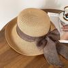 Hat Brim Straw Wide Foldable With Bowknot For Women Summer Sun Protection Casual Style