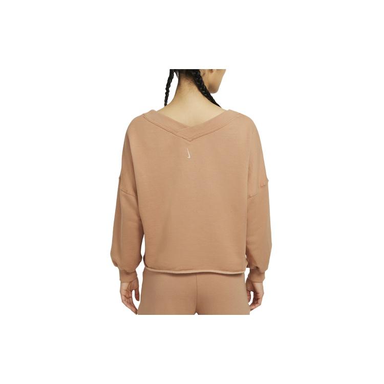 Nike Sweatshirts Women's Brown V Neck Moderate Regular DA0773-288