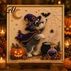 Puppy Themed Faux Pearl Painting Halloween Kit Art DIY Witch Seasonal Home Decor Projects Hat Bead Craft Kit for Adults And Teens Handmade