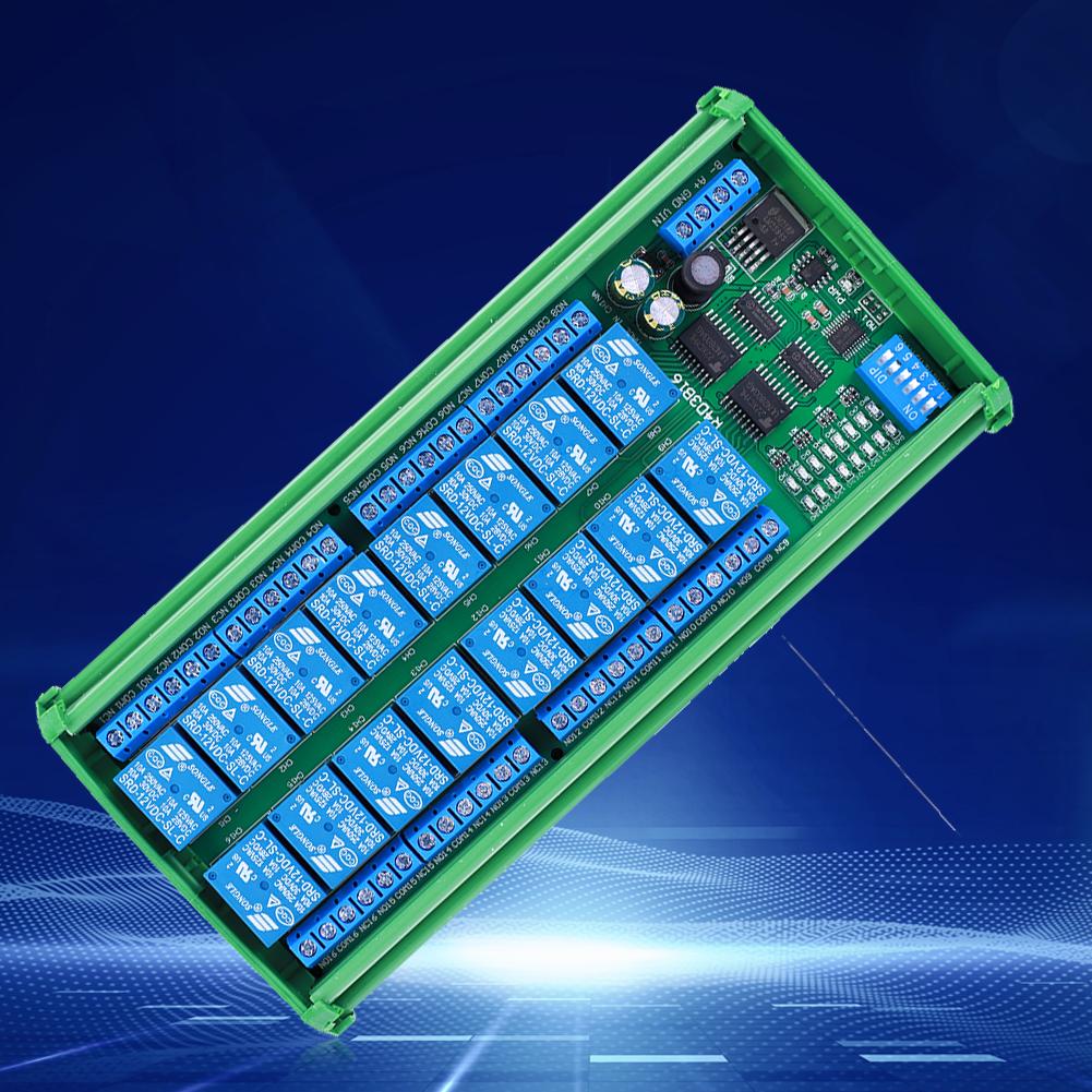 16-канальный контроллер ПЛК DC 12V, последовательный порт, переключатель RS485, релейный модуль, плата управления переключателем для ПЛК, PTZ-камеры, двигателя, светодиода