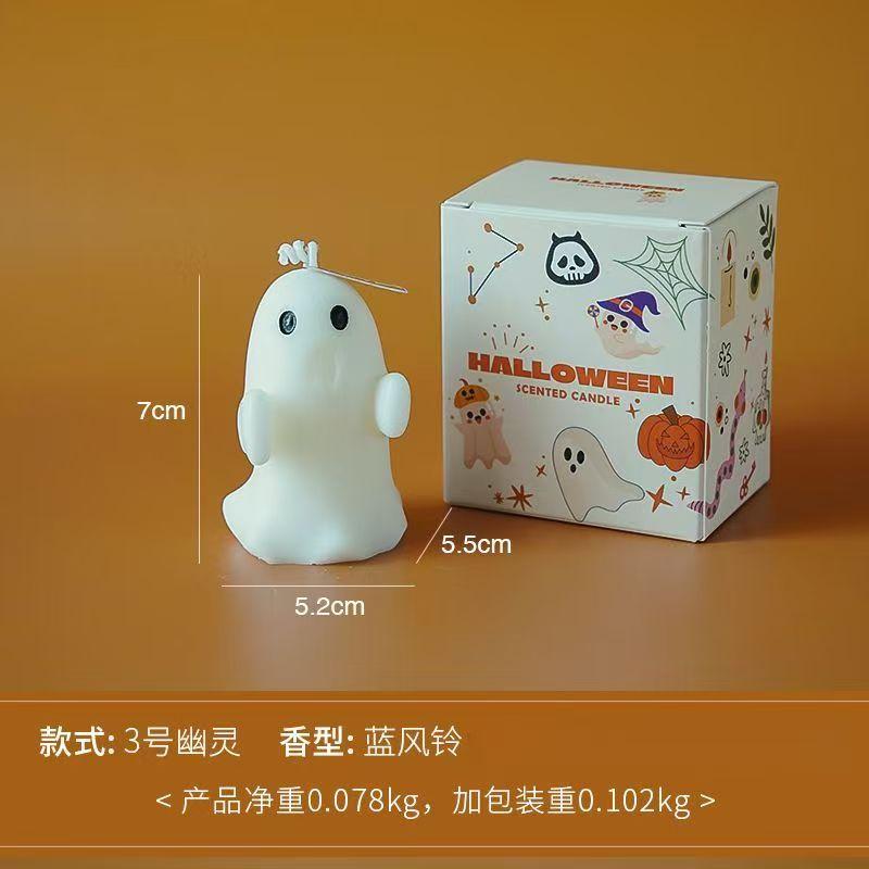 Halloween Ghost Scented Candle Scented Atmosphere Cute Niche Handmade Fragrance Modeling Wax Prop Ornament Aromatherapy Candles