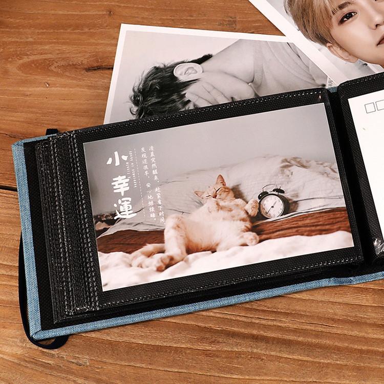 Book Flip Mini Album Portable Linen Cover Photo Album For Travel Memory Storage