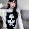 Осень/Зима 2024 Нишевый Американский Ретро Панк Свитер с Черепом - Плотный, Вязаный, Уличный Стиль