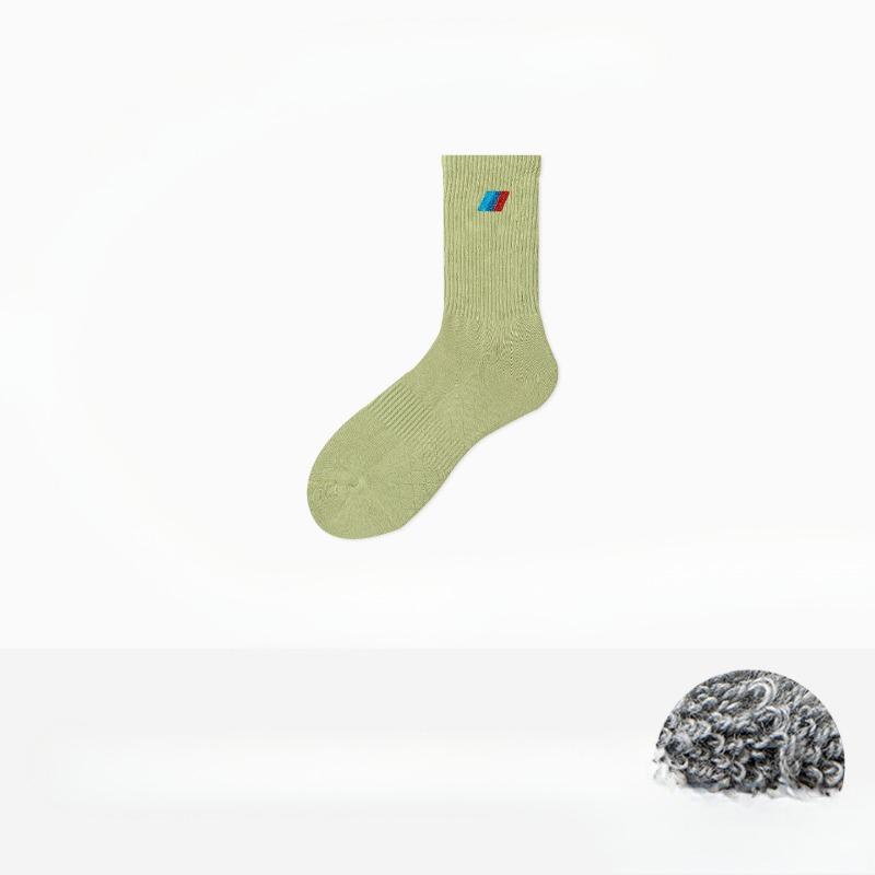 Мужские профессиональные спортивные хлопковые носки с махровой подошвой, вышитым значком и защитой от прокручивания