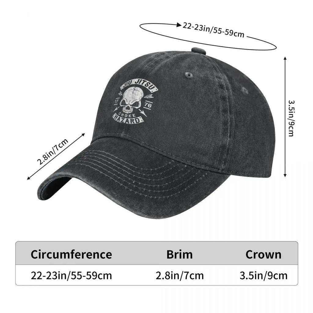 Skull Baseball Cap JIU JITSU Y2k Funny Female Male Washed Trucker Hat High Quality Custom DIY Outdoor Sport Baseball Caps