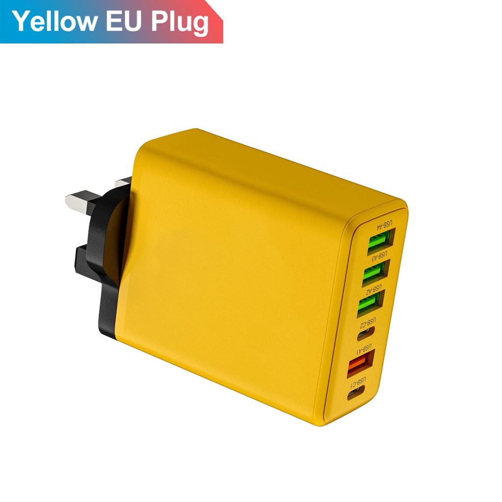 3.1A Multi-Port Charger: 2 Type-C PD + 4 USB for Mobile Phones - Travel-Friendly Charging Hub