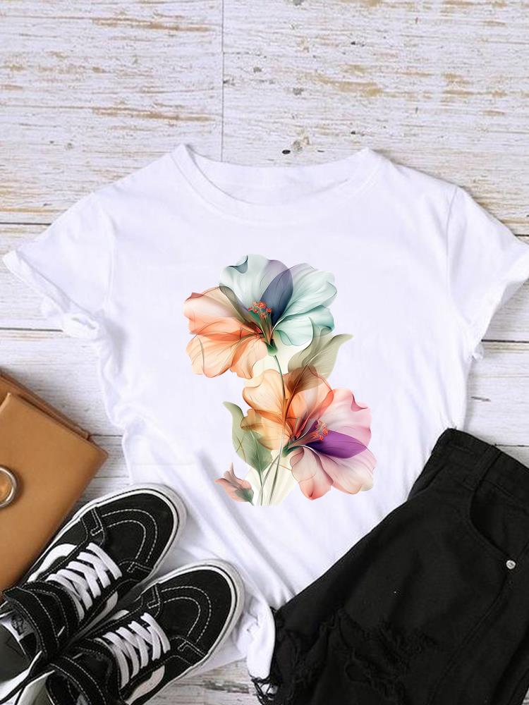 (Asian Size) T Shirt Fashion Love Letter Trend Cute Women Print Lady Female Graphic Casual Short Sleeve T-shirts Tee Top Clothing
