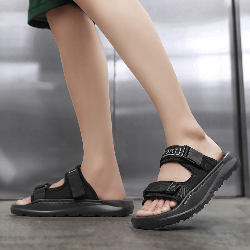 Мужские плоские тапочки, очень широкие сандалии, пляжная обувь, повседневные мягкие тапочки-слайды, большой размер для папы