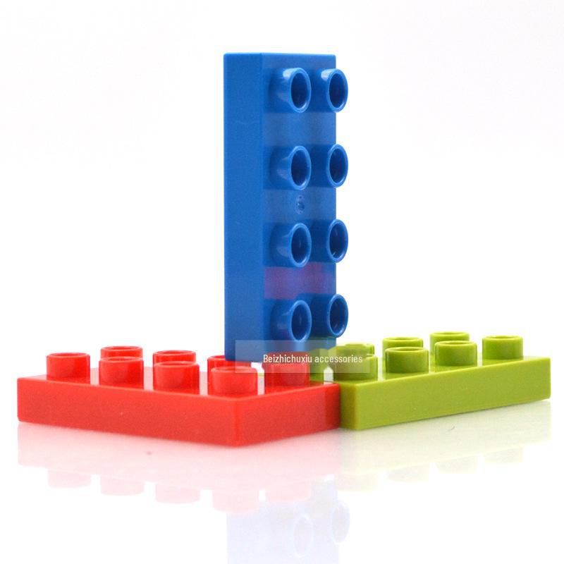 «Большие блоки для самостоятельной сборки, 8 отверстий, половинной высоты 2x4, совместимы с Lego, для раннего образования младенцев и детей ясельного возраста».