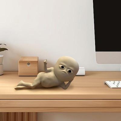 Маленькая фигурка парня ручной работы, напечатанная на 3D-принтере, расслабленная атмосфера, лежащий человек, украшение на приборную панель автомобиля, украшение для рабочего стола, сувенир, незаменимый атрибут для дорожных поездок, подарок водителю