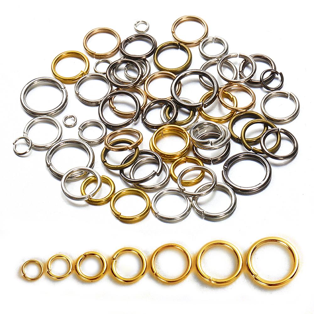 400pcs/lot Wholesale Jump Rings Gold Color Open Rings 4-10mm Split Ring Connectors for Jewelry Making DIY Findings Components