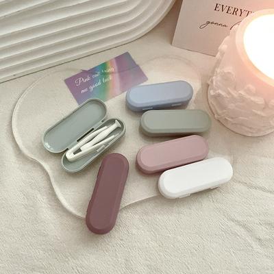 Портативный мини-бокс для контактных линз с зеркалом, пластиковый футляр для контактных линз, коробка для цветных линз Macaron, подарочный футляр для путешествий и дома