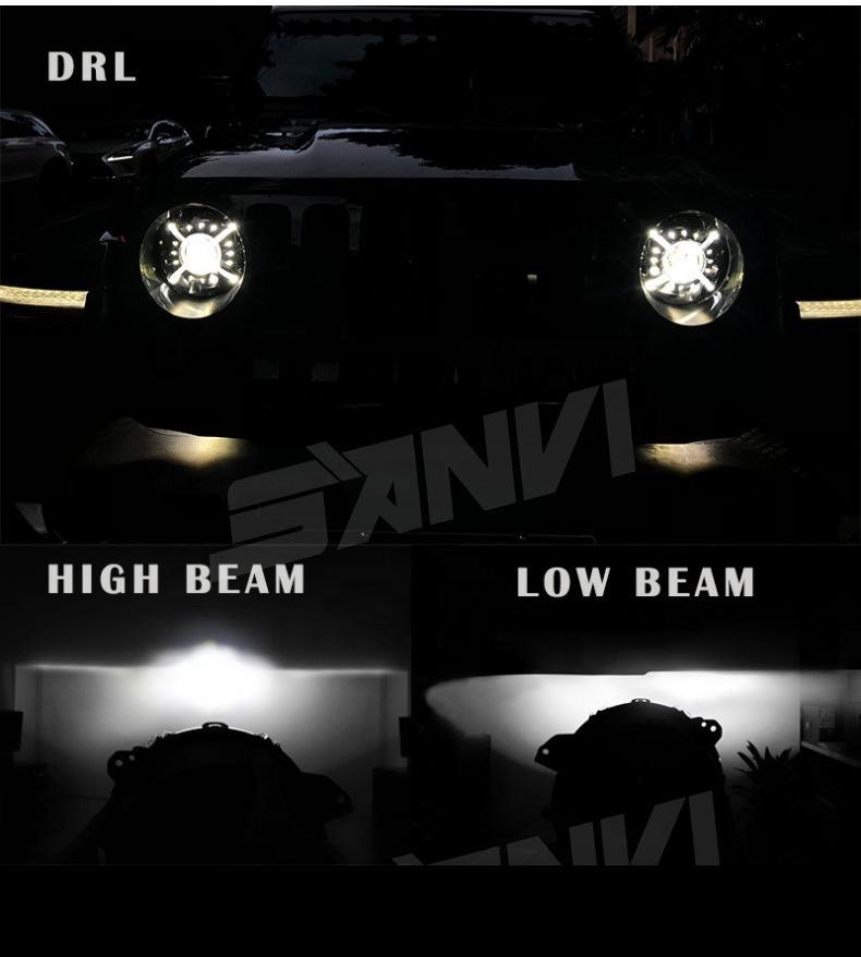 Светодиодная Bi-Beam линзованная фара 9 дюймов Tri-Beam в сборе для Jeep Wrangler JL
