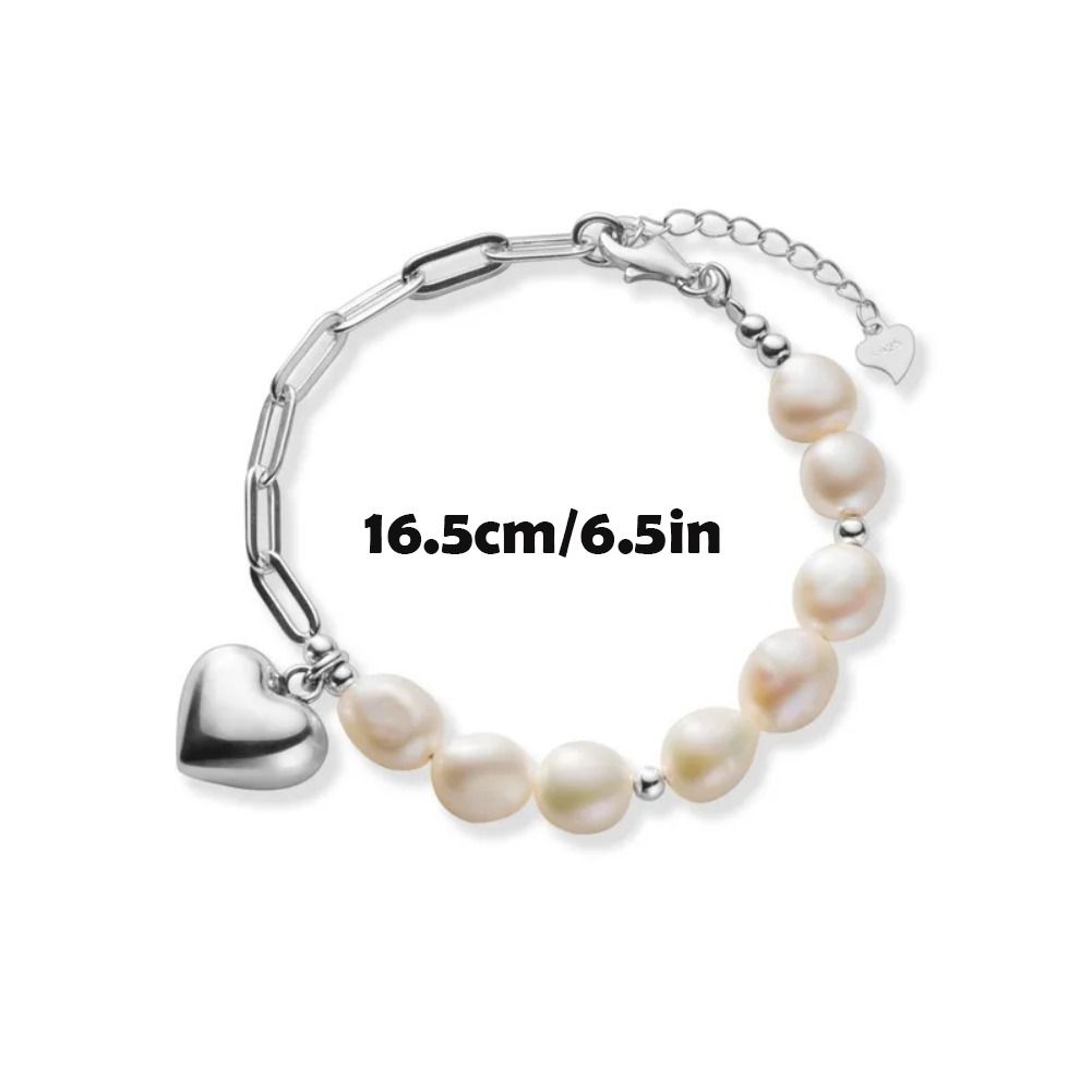 Fashion Jewelry Women Bracelet Adjustable Heart Shaped Bracelet Sweet Pearls Bracelet  Girls
