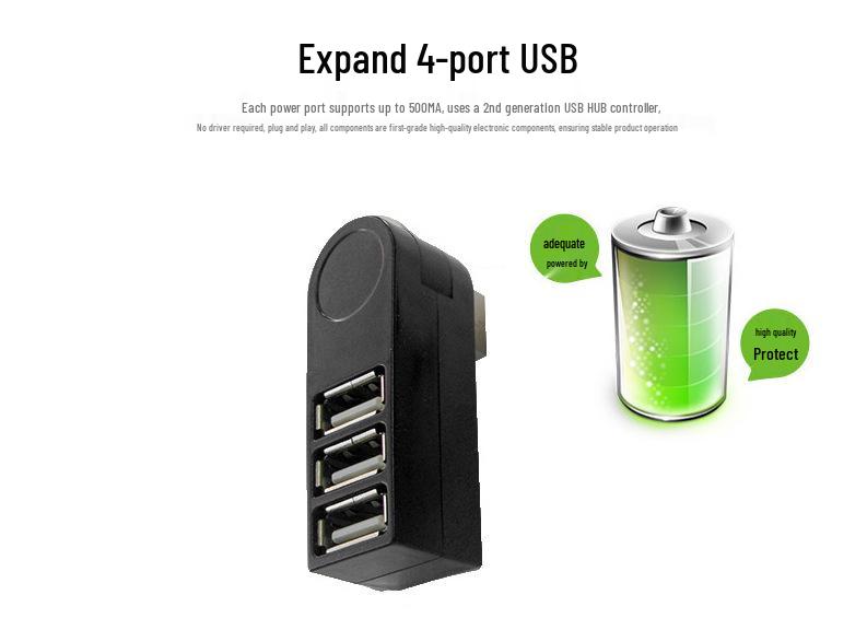 3-портовый вращающийся USB 2.0 хаб-разветвитель
