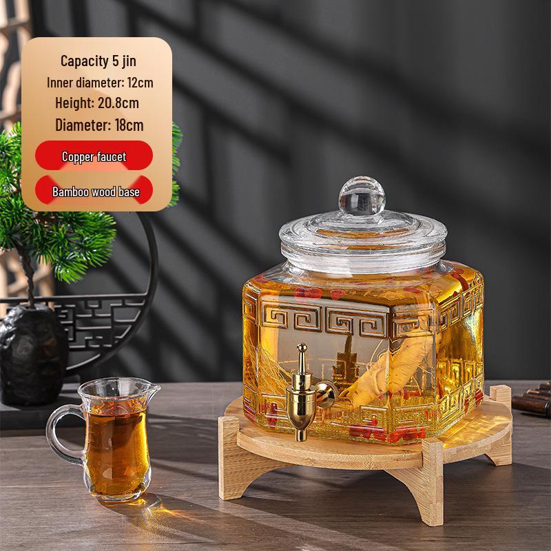 Роскошная герметичная банка для настаивания вина и байцзю с краном для домашнего использования