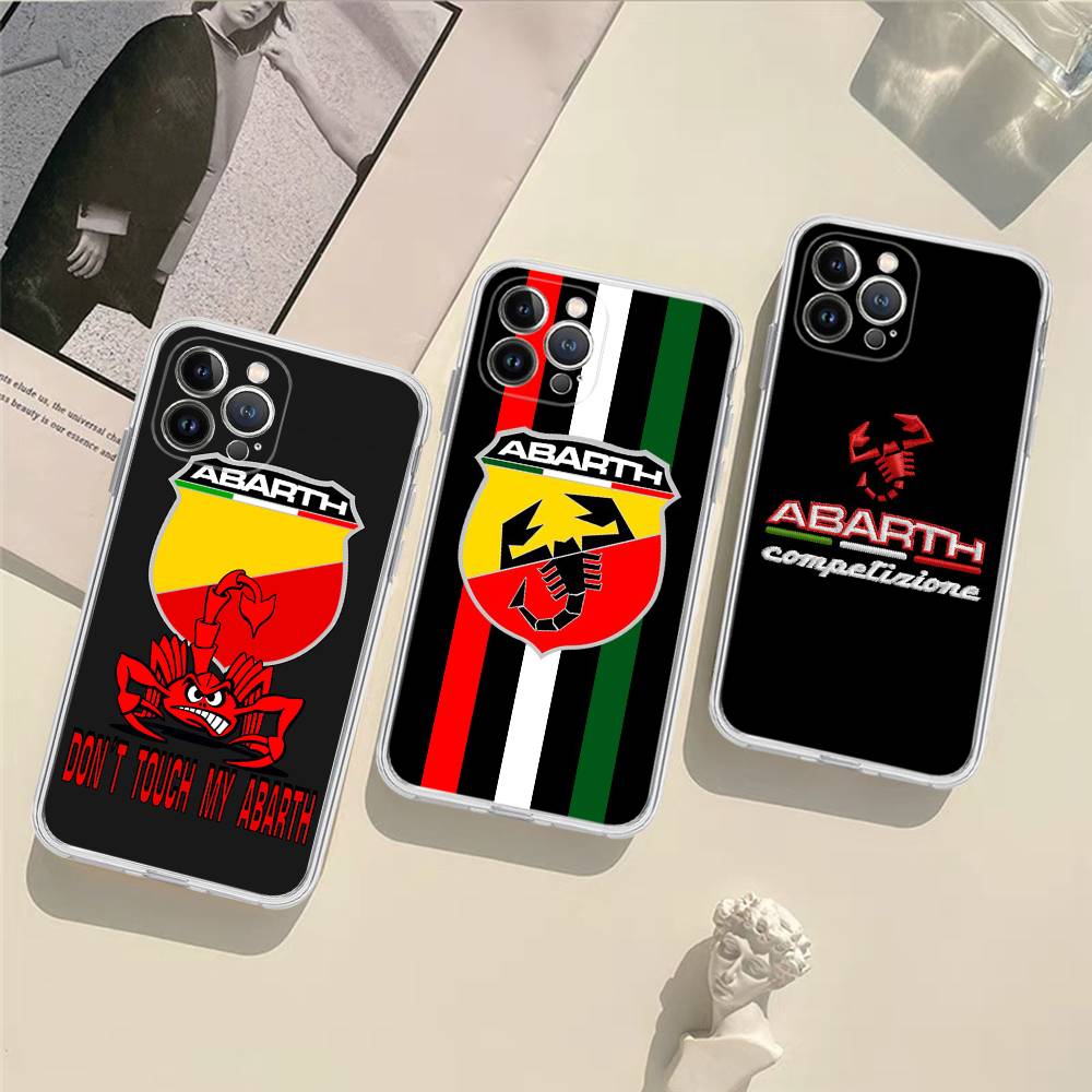 Прозрачный чехол из ТПУ с логотипом A-Abarth для IPhone 17 11 12 13 14 15 16 Pro Max 16 Plus