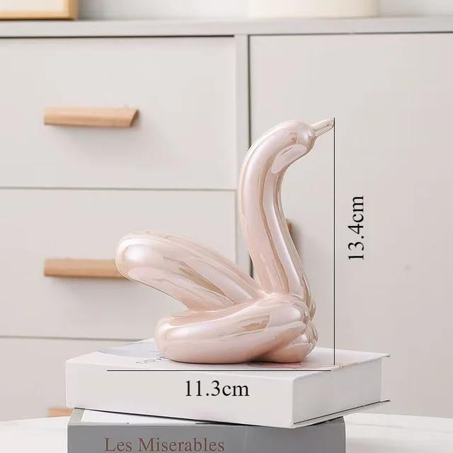 13.4cm Mini Creative Swan Abstract Ceramic Ornament Sculpture Study Room Statue Home Office Accessories Decoration Gift