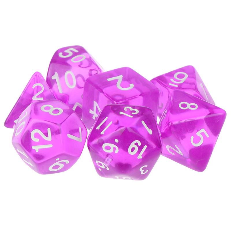 Цветной многогранный набор из 7 предметов, полупрозрачный бирюзовый Rpg Dnd с каплями облаков и мешком для игральных костей