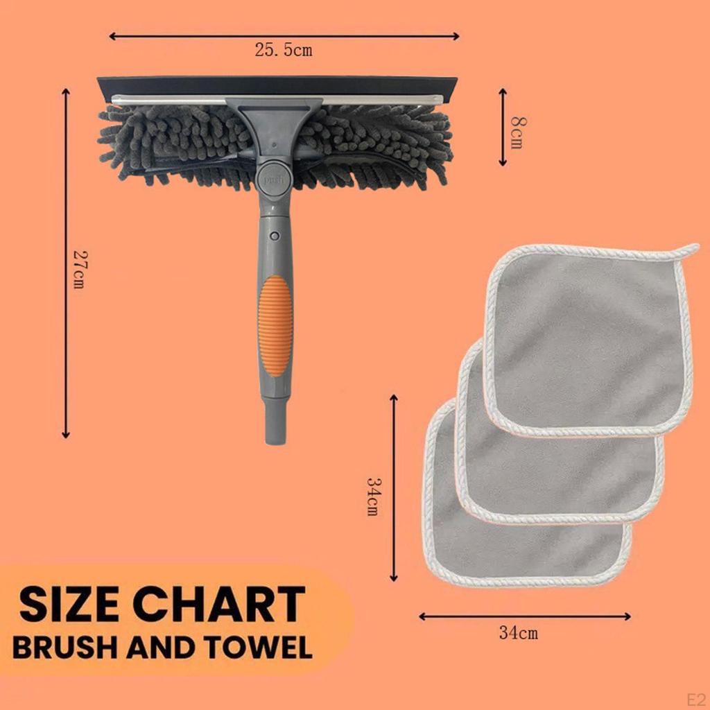 Инструмент для мытья окон 2 в 1 Удобный Многофункциональный Бытовой Прочный Инвентарь с 3 Тканями