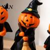 Playful Ghost Home Decor 3Pcs Halloween Pumpkin Figurine, Resin Spooky Tabletop Small Desktop Sculpture for Bookshelf And Tiered Tray, Indoor Holiday