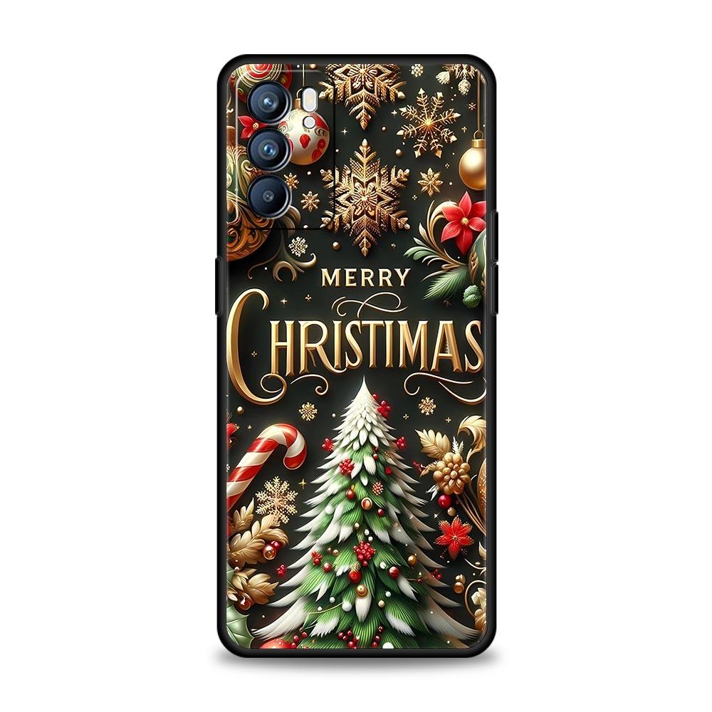 Merry Christmas Phone Case For Oppo A17 A31 A54 A57 A78 A79 A98 Find X5 X6 Reno 6 7 8 10 11 12 13 F Pro 5G Soft TPU Cover Fundas