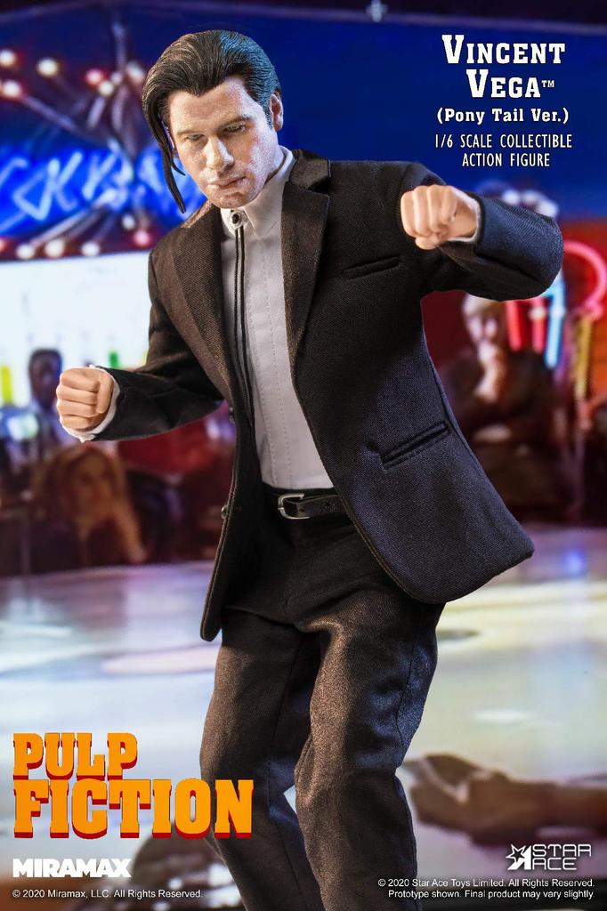 Star Ace Toys Pulp Fiction Vincent Vega Ponytail Scale Painted Action Figure 2.0 Ver. 1/6