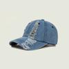 Sunscreen Hat Holed Baseball Cap Adjustable Sunshade Cap Casual Washed Denim Hats  For Men