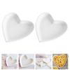 2Pcs White Serving Tray Ceramic Snack Plates Food Dish Heart Shaped Ceramics Tableware Snack Dessert Dining Table